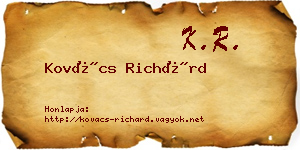 Kovács Richárd névjegykártya