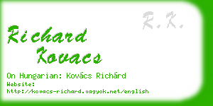 richard kovacs business card